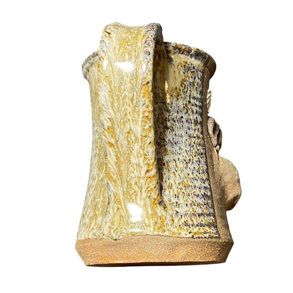 Handmade Ceramic Mug With Comical Super Skier Design & Blue Hat - Picture 4 of 7